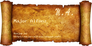 Major Alfonz névjegykártya