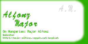 alfonz major business card